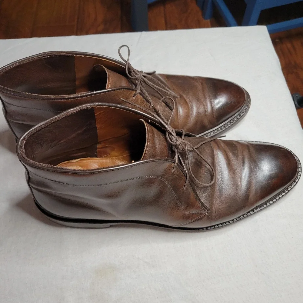Ralph Lauren Mens Leather Chukka Boots Brown Lace Up Ankle 10.5 D 1512174